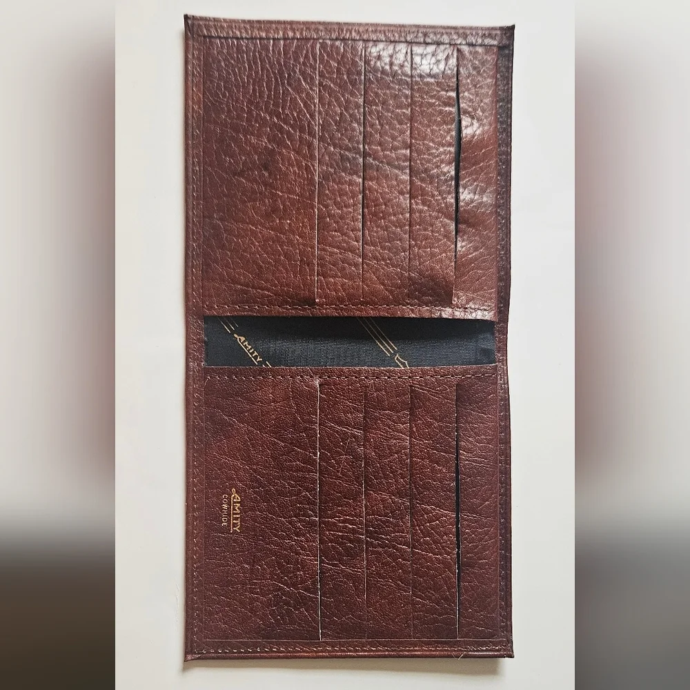 Men's Vintage BillFold Wallet, Cowhide Leather by Amity, Made in the USA